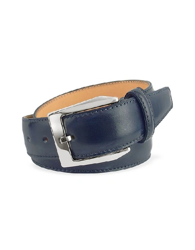 Shop Gucci Men's Belts Men's Blue Hand Painted Italian Leather Belt In Dark Blue