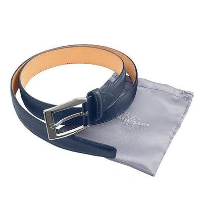 Shop Gucci Men's Belts Men's Blue Hand Painted Italian Leather Belt In Dark Blue