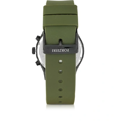 Shop Gucci Designer Men's Watches Falcon Chrono Men's Watch W/rubber Strap In Noir/ Gris Vert