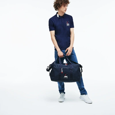 Shop Lacoste Men's L.12.12 Concept Lettering Petit Piqué Weekend Bag In Peacoat