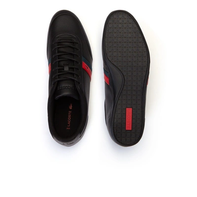 Shop Lacoste Men's Storda Sneaker In Black/red