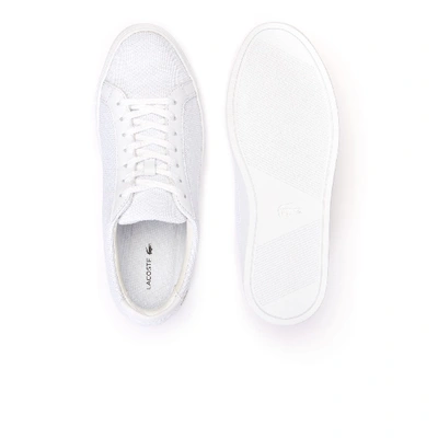 Shop Lacoste Men's L.12.12 Textile Sneakers In White