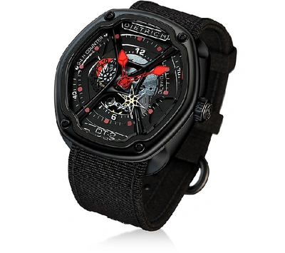 Shop Dietrich Designer Fine Watches Ot-2 316l Steel Men's Watch W/red Luminova And Nylon Strap In Noir