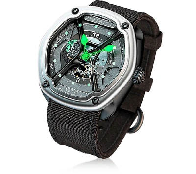 Shop Dietrich Fine Watches Ot-1 316l Steel Men's Watch W/green Luminova And Nylon Strap In Black