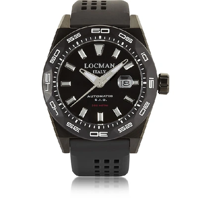Shop Locman Designer Men's Watches Stealth 300 Mt Analog Display Automatic Self Wind Black Pvd Stainless Steel,  In Noir