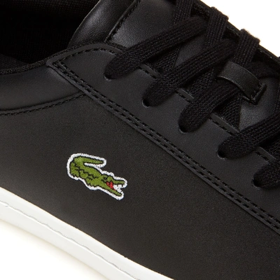 Shop Lacoste Men's Straightset Leather Sneakers In Blk