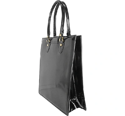 Shop L.a.p.a. L. A.p. A. Designer Handbags Black Patent Leather Tote Bag In Noir