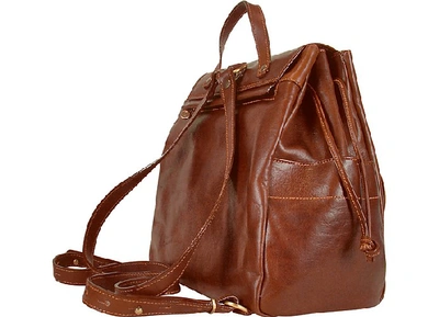 Shop Chiarugi Designer Handbags Handmade Brown Genuine Leather Backpack In Marron