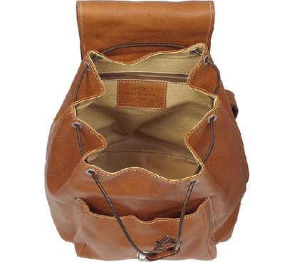 Shop Gucci Designer Handbags Camel Italian Leather Backpack In Marron