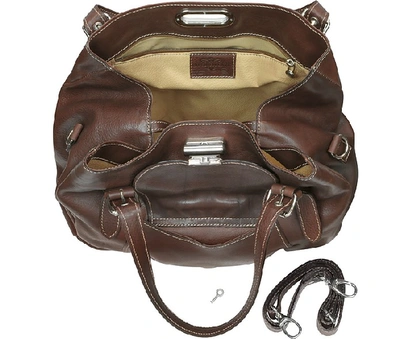 Shop Robe Di Firenze Designer Handbags Brown Italian Leather Tote In Marron
