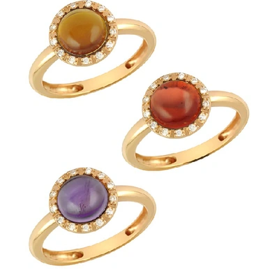 Shop Gucci Designer Rings Gemstone And Diamond 18k Rose Gold Ring