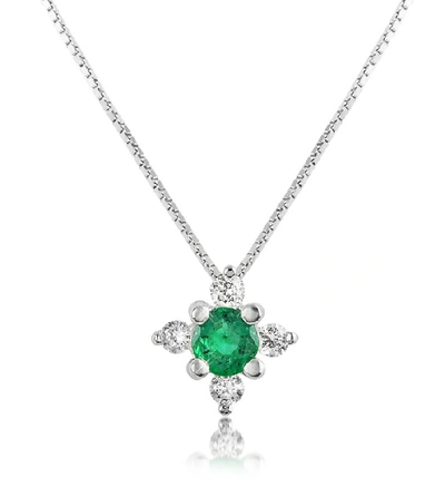 Shop Gucci Designer Necklaces Diamond And Emerald Flower 18k Gold Pendant Necklace