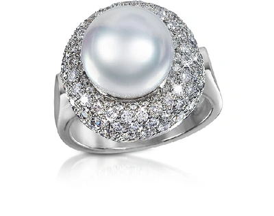 Shop Gucci Designer Rings 0.70 Ct Diamond And Pearl 18k Gold Ring