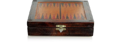 Shop Gucci Designer Small Leather Goods Genuine Leather Backgammon Board With Magnetic Pieces In Marron