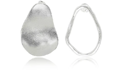 Shop Bjorg Designer Earrings The Line And The Shadow Earrings In Argent