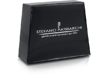 Shop Stefano Patriarchi Designer Earrings Golden Silver Etched Round Drop Earrings