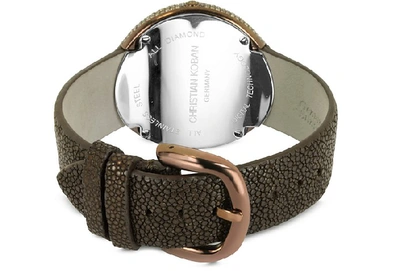 Shop Christian Koban Designer Women's Watches Clou Brown Diamond Dinner Watch In Marron