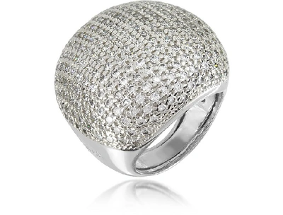 Shop Gucci Designer Rings Large Cubic Zirconia Sterling Silver Cocktail Ring In Argent