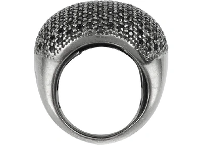 Shop Gucci Designer Rings Large Cubic Zirconia Sterling Silver Cocktail Ring In Argent