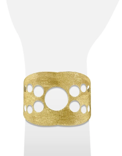 Shop Stefano Patriarchi Designer Bracelets Golden Silver Etched Cut Out Cuff Bracelet