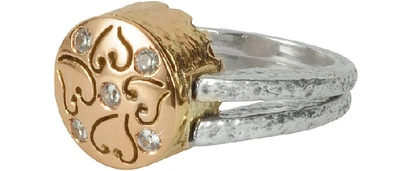 Shop Gucci Designer Rings Red Cubic Zirconia Sterling Silver & Rose Gold Reversible Ring In Rouge