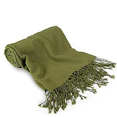 Shop Gucci Scarves Olive Green Pashmina Shawl