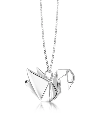 Shop Gucci Designer Necklaces Sterling Silver Swan Pendant Long Necklace In Argenté