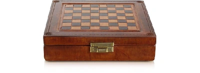 Shop Gucci Designer Small Leather Goods Genuine Leather Chess Board With Magnetic Pieces In Marron