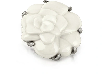 Shop Gucci Designer Brooches & Pins White Camelia Flower Brooch