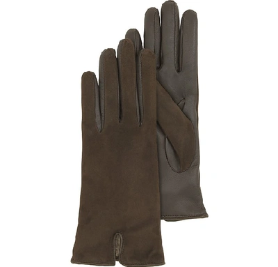 Shop Gucci Designer Women's Gloves Brown Touch Screen Leather Women's Gloves In Marron
