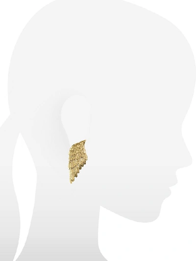 Shop Bernard Delettrez Designer Earrings Bronze Wings Earrings In Doré