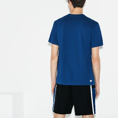 Shop Lacoste Men's Sport Taffeta Tennis Shorts In Black / White / Blue