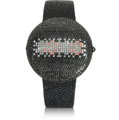 Shop Christian Koban Designer Women's Watches Clou Black Diamond Dinner Watch In Noir