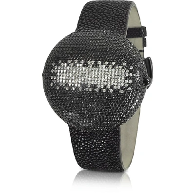 Shop Christian Koban Designer Women's Watches Clou Black Diamond Dinner Watch In Noir