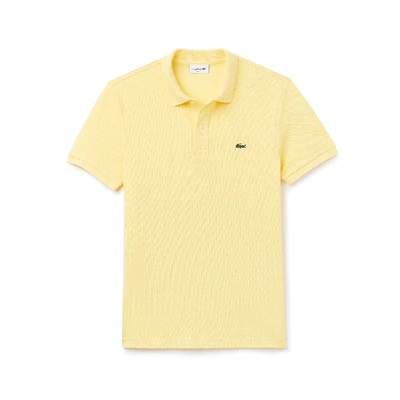 Lacoste L.12.12 Logo-embroidered Polo Shirt In Yellow