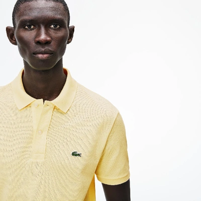 Lacoste L.12.12 Logo-embroidered Polo Shirt In Yellow