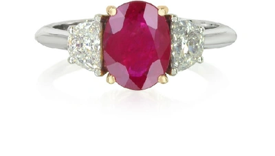 Shop Gucci Designer Rings Ruby And Diamond Gold Ring In Rouge