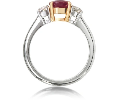 Shop Gucci Designer Rings Ruby And Diamond Gold Ring In Rouge
