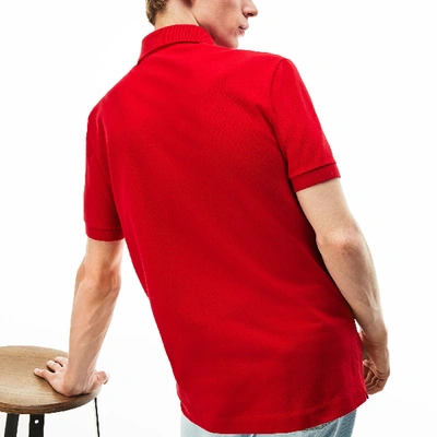 Lacoste Short Sleeve Pique Original Fit Polo Shirt In Red