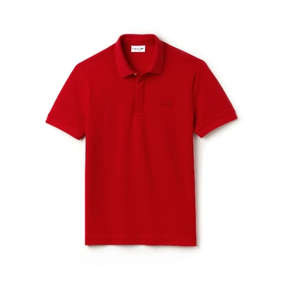 Shop Lacoste Men's Stretch Cotton Smart Paris Polo - L - 5 In Red