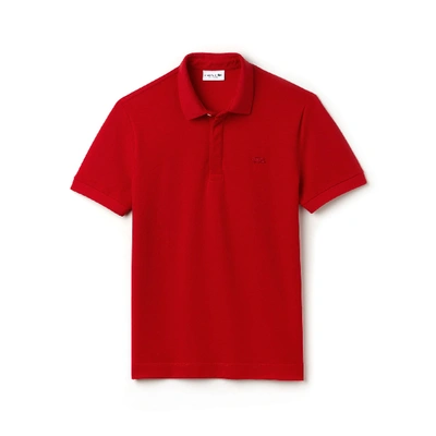 Lacoste Short Sleeve Pique Original Fit Polo Shirt In Red