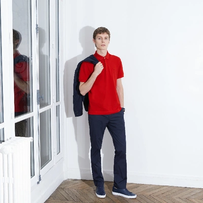 Lacoste Short Sleeve Pique Original Fit Polo Shirt In Red