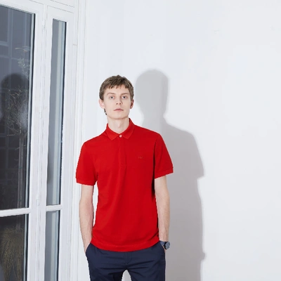 Lacoste Short Sleeve Pique Original Fit Polo Shirt In Red