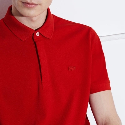 Lacoste Short Sleeve Pique Original Fit Polo Shirt In Red