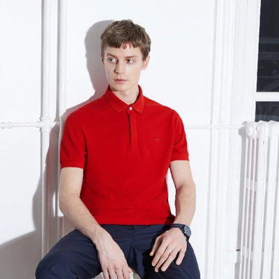 Lacoste Short Sleeve Pique Original Fit Polo Shirt In Red