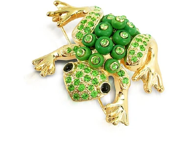 Shop Gucci Designer Brooches & Pins Green Frog Brooch