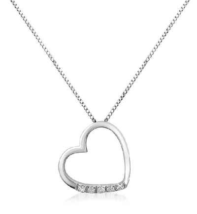Shop Gucci Designer Necklaces 0.03 Ct Diamond Floating Heart 18k Gold Necklace