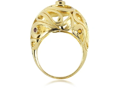 Shop Sho London Designer Rings Gold Vermeil Mari Splash Boule Ring In Doré