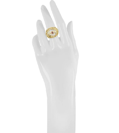 Shop Sho London Designer Rings Gold Vermeil Mari Splash Boule Ring In Doré