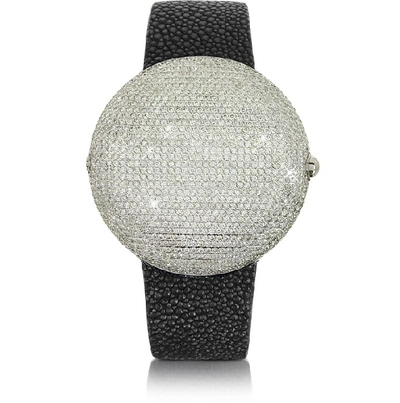 Shop Christian Koban Designer Women's Watches Clou White Diamond Dinner Watch In Noir